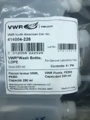 36 PACK VWR Plastic 250mL Blank Wash Bottle Leakproof Operation LDPE 414004-226