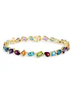 Bloomingdale's Fine Collection Rainbow Gemstone Mixed Cut Bracelet in 14K Yellow Gold