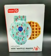 Dash Holiday Mini Waffle Maker 4”- Christmas Tree & Snowman Winter Christmas