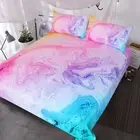 BlessLiving Colorful Marble Bedding Tie Dye Pastel Pink Comforter Cover for T...