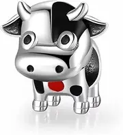 [Generic] Cute Cow Charm Bead Cattle Farm Animal Genuine 925 Sterling Silver Compatible With Bracelet