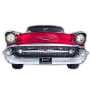 1957 Chevy Bel Air Front Bumper Metal Sign - 26" x 13"
