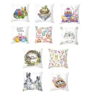 Easter Peach Skin Throw Pillow Cover Cartoon Bunny Pillows for Case