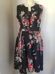 City Chic Small Dress Misty Floral Plus Size 16 Vintage Veronica
