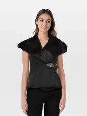 Black Rabbit Fur Vest