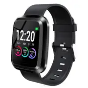 L7 1.3' Full Touch Screen Wristband Fashion UI 10 Sport Modes Blood Pressure Monitor Music Camera Control Weather Display Smart Watch BLACK COLOR