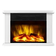 Mini Electric Fireplace Tabletop Portable Heater,14'' (White, Metal)