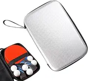 Table Tennis Paddle Case - Table Tennis Bag with Smooth Zipper,Protective Reusable Sports Organizer Holds 2 Paddles 6 Ball for Daily Training Game Travel Sports