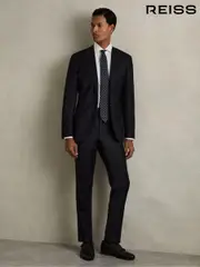 Reiss Navy Aspire Slim-Fit Wool Suit Trousers (AC9321) | $240