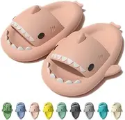 [Jfxgjuv] Shark Slides Kids, Shark Slippers Kids, Boys Girls Cloud Shark Slides Non-Slip Novelty Open Toe Sandals Thick Sole Beach Pool Shoes Shower Sandals, Pink, 2 Little Kid