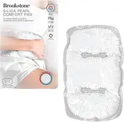 Brookstone Silica Pearl Comfort Pad - Ice Pack with Strap, Silicone Bead Therapy Reduces Puffiness & Swelling, C Section Ice Pack, Gel Heating Pad, Hot or Cold Reusable Soothing & Calming (White)