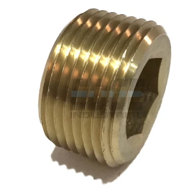 BRASS COUNTERSUNK HEX PLUG MALE 3/4 NPT THREADS PIPE FITTING AIR WATER QTY 25