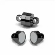 2X Black Copper Strong Magnet Clasps Ending Caps Bracelet Connect Magnetic Clasp