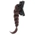 Stylish High Ponytail Hair Claw Clip Bowknot Braid Wigs Hair Extension for