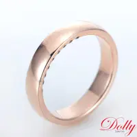 在飛比找momo購物網優惠-【DOLLY】14K金 求婚戒玫瑰金鑽石戒指