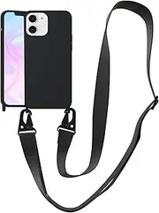 VooDirop Compatible with iPhone Xs Max Case with Lanyard Crossbody iPhone Case with Strap Adjustable Shockproof Drop Protection Silicone Phone Cover for iPhone Xs Max 6.5’’ Black