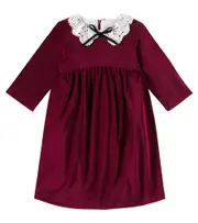 [La Coqueta] La Coqueta Antonella cotton velvet dress Y 6 burgundy