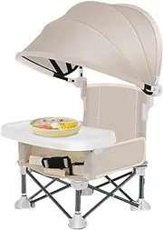 High Chair Booster Seat | Portable Baby Camping Chair - Foldable Camping Chair Children - Travel High Chair with Aluminium Alloy Supports for Parties, Family Dinners and Picnics