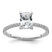 14k White Gold 3/8 Ct. Lab Grown Diamond VS/SI+ G+ 1 Ct. center Flair Round Engagement Ring