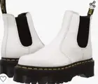 NIB Dr Martens 2976 Womens Size 5 Quad Smooth Leather White Platform Boots NEW