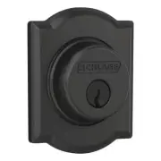 Single Cylinder Entry Door Deadbolt Camelot Trim Matte Black Adjustable Latch