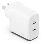 Cygnett PowerPlus 35W Dual Port USB-C PD Fast Wall Charger, Travel-Ready [CY4774PDWCH]