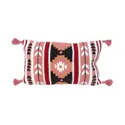 Maine & Crawford 50x30cm Faith Woven Tapestry Cushion Pompoms w/ Fill
