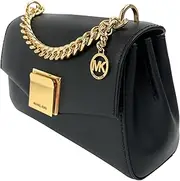 [Michael Kors] Lita Small Leather Crossbody Bag, Black