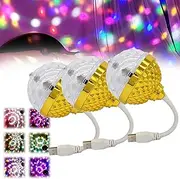 2025 New Colorful 360 Rotating Disco Ball Light, USB Charge Led RGB Strobe Party Par Light Bulb, Disco Ball Lamp Portable Up