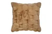 J. Elliot Home Tyler Faux Rabbit Fur Bedding Cushion Pillow 50x50cm Latte