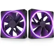 NZXT F140 RGB Core RF-C14DF-B1 2 pc(s) Cooling Fan - 140 mm Maximum Fan Diameter - 2 x Fan(s) - 2570.9 L/min Maximum Airflow - 1500 rpm - Fluid - PWM