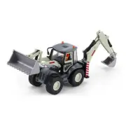 Backhoe Excavator Front Loader Diecast Construction Vehicle Model Toy White