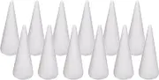 kowaku 12 Pieces Foam Cones for Crafts Christmas Tree Project Polystyrene Cones for Party, Festival, Classroom Activities, Wedding, 20cm
