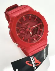 Casio Genuine G Shock Ana Dig RED GA2100-4A Octagon GA2100 RED Dial New