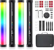 Godox TL 30 Kits RGB Tube Lights 8W 2700-6500K Lux 740 CRI 97 TLCI 99 13FXwith 2900mAh Battery Magnetic Handheld Light Wand Mini LED Video Light Stick for Photography YouTube TikTok (4Pack TL30)