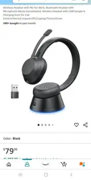 Wireless Headset with Mic for Work, Bluetooth Headset with Microphone (Noise...