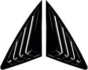 Car Side Rear Window Louver Paste Type Compatible for Audi Q3 F3 Sportback 2019+ Carbon Fiber Glossy Black Air Outlet Abs Material Parts(Black)