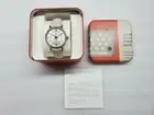 FOSSIL CARLIE SILVER DIAL CRYSTALS WHITE LEATHER STRAP LADIES WATCH ES4465 NEW