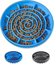 Silicone Slow Feeding Dog Bowl - Slow Feeder Dog Bowls for Small to Medium Breeds, Doubles as Lick Mat for Dogs and Cats. Upgraded Multi-Suction Design for Non-Slip and Tipping Prevention