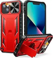 [SOiOS] for iPhone 13 iPhone14 Case with Stand: iPhone 13 iPhone14 Cover with Kickstand | Shockproof Military Grade Protective Cell Phone Case | TPU Durable Rugged Bumper Textured Matte Hybrid Design