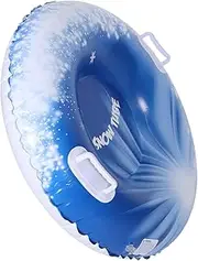 DINHEAROM Inflatable Snow Tube for Heavy Duty PVC Sled with Handles for Winter Sports Comfortable Ergonomic Design Safe and Reliable for Outdoor Fun for Sledding Activities