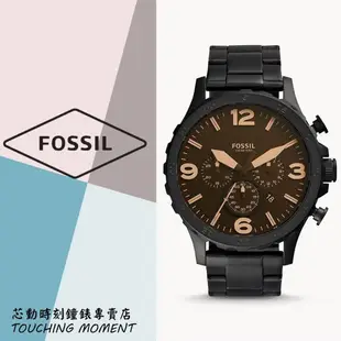 《限時優惠》FOSSIL 粗曠個性 大錶徑 三眼計時黑鋼錶 JR1356