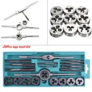 20Pc M3-M12 Screw Tap Die Set Metric Thread Tap Wrench Hand Car Repair Hand Tool