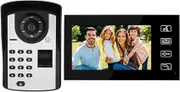 Visual Intercom with Fingerprint Passes The Remote Unlocking for Home Safety 7 '' The LCD Night Vision Video Door for Family [ABS+PMMA+Aluminum Alloy] (#1)