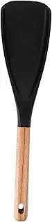 Folpus Silicone Turner Spoon Cooking Utensils Multifunctional Lightweight Nonstick Wooden Handle for Mixing Turner Scooping Baking