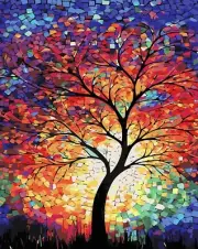 Paint by Numbers Kit DIY Painting Acrylic Paints Home Deco Wall Art Tree of Life