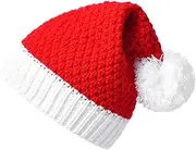 [DOOVID] Toddler Santa Hat Kids Knit Christmas Hat Newborn Infant Winter Xmas Fluffy Beanie for Baby Boys Girls