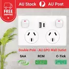 Double Pole FAST Charge 3.6 amp USB & Type-C Double Power Point GPO Wall Outlet