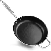 Kleva Premium Perfect Pro Pan - 28cm - with Honeycomb Surface | Induction, Oven & Dishwasher Safe | Dual Handle Design | Scratch-Resistant & Metal Utensil Safe
