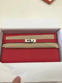 在飛比找Yahoo!奇摩拍賣優惠-Hermes Kelly wallet A5 紅 Epsom